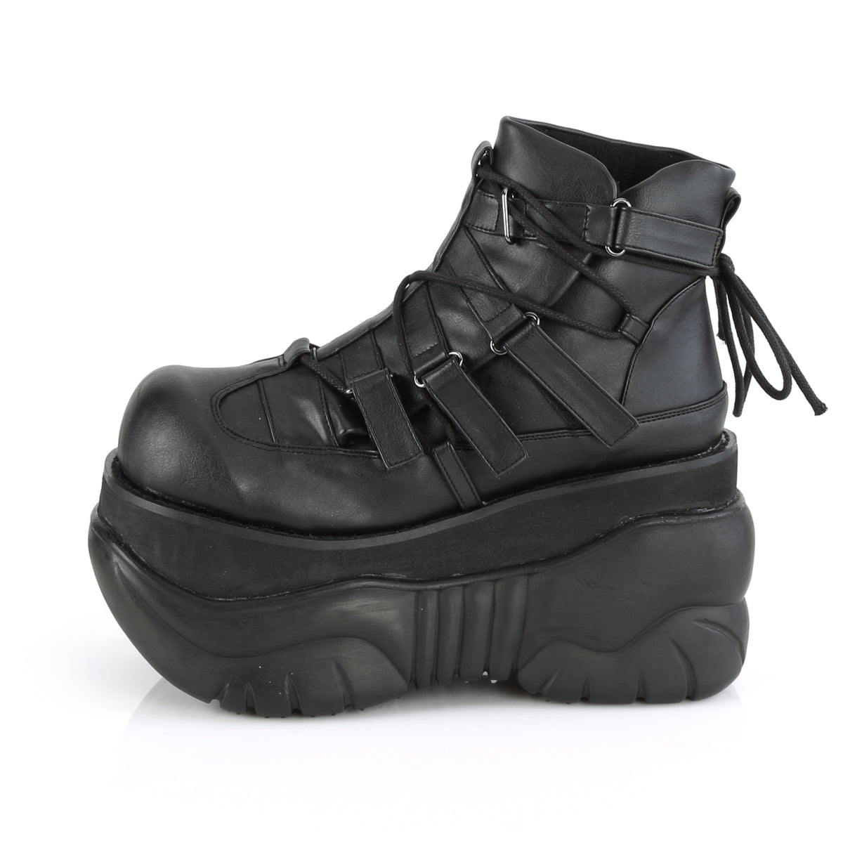 4" PF Ankle Bootie w/ Hook N' Loop Straps (Demonia BOX13/BVL)