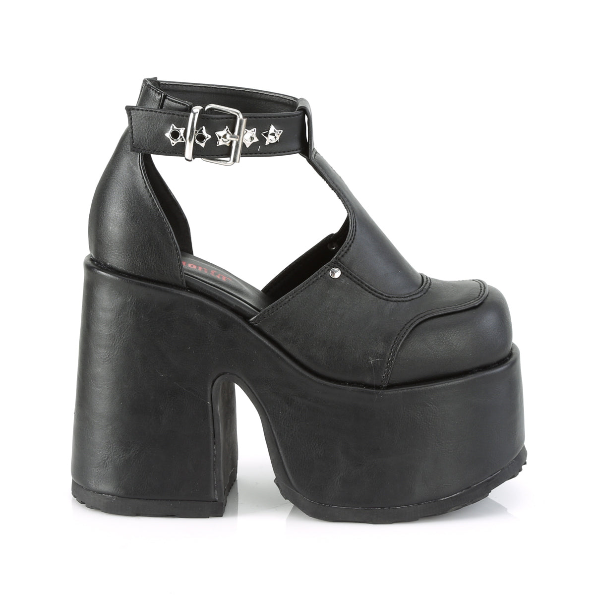 5" Chunky Heel, 3" Platform Eyelet T-Strap Sandal (Demonia CAM103/B)