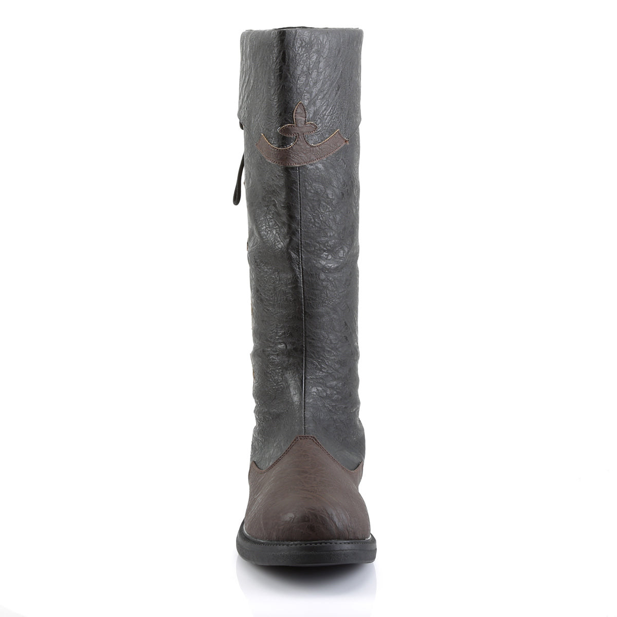 **1" Flat Heel Men's Knee High Pull-on Boot w/ Side Lace (Funtasma CAP110/B-BNPU)
