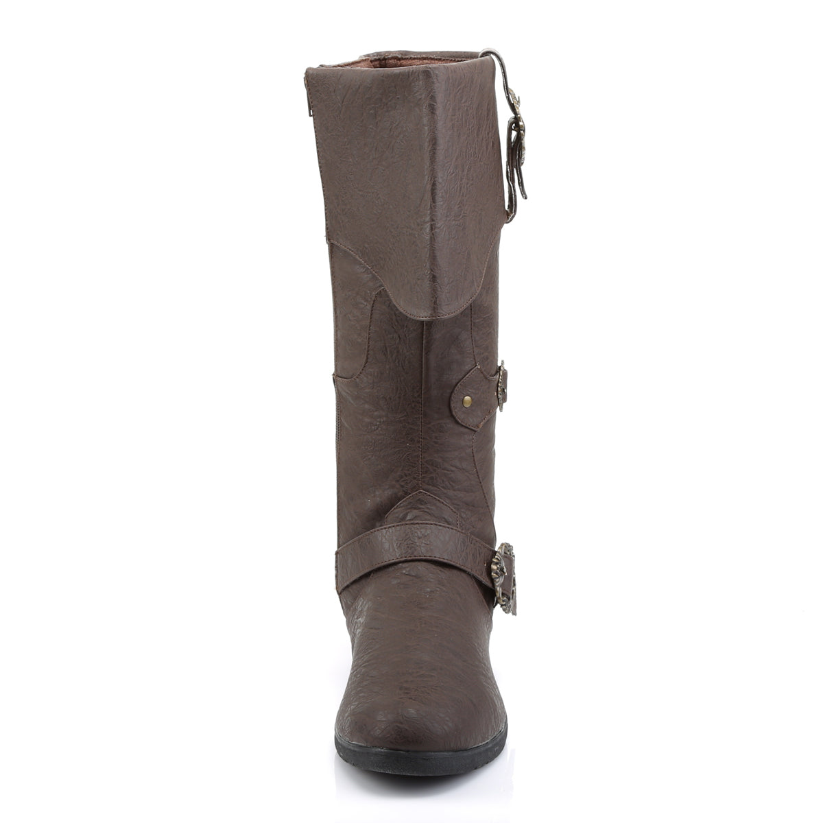 1 1/2" Heel, Cuffed Knee Boot W/ Octopus Buckles, Side Zip (Funtasma CARR299/BNPU)