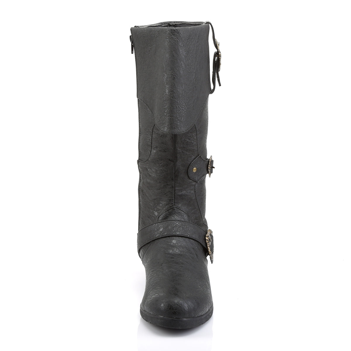 1 1/2" Heel, Cuffed Knee Boot W/ Octopus Buckles, Side Zip (Funtasma CARR299/BNPU)