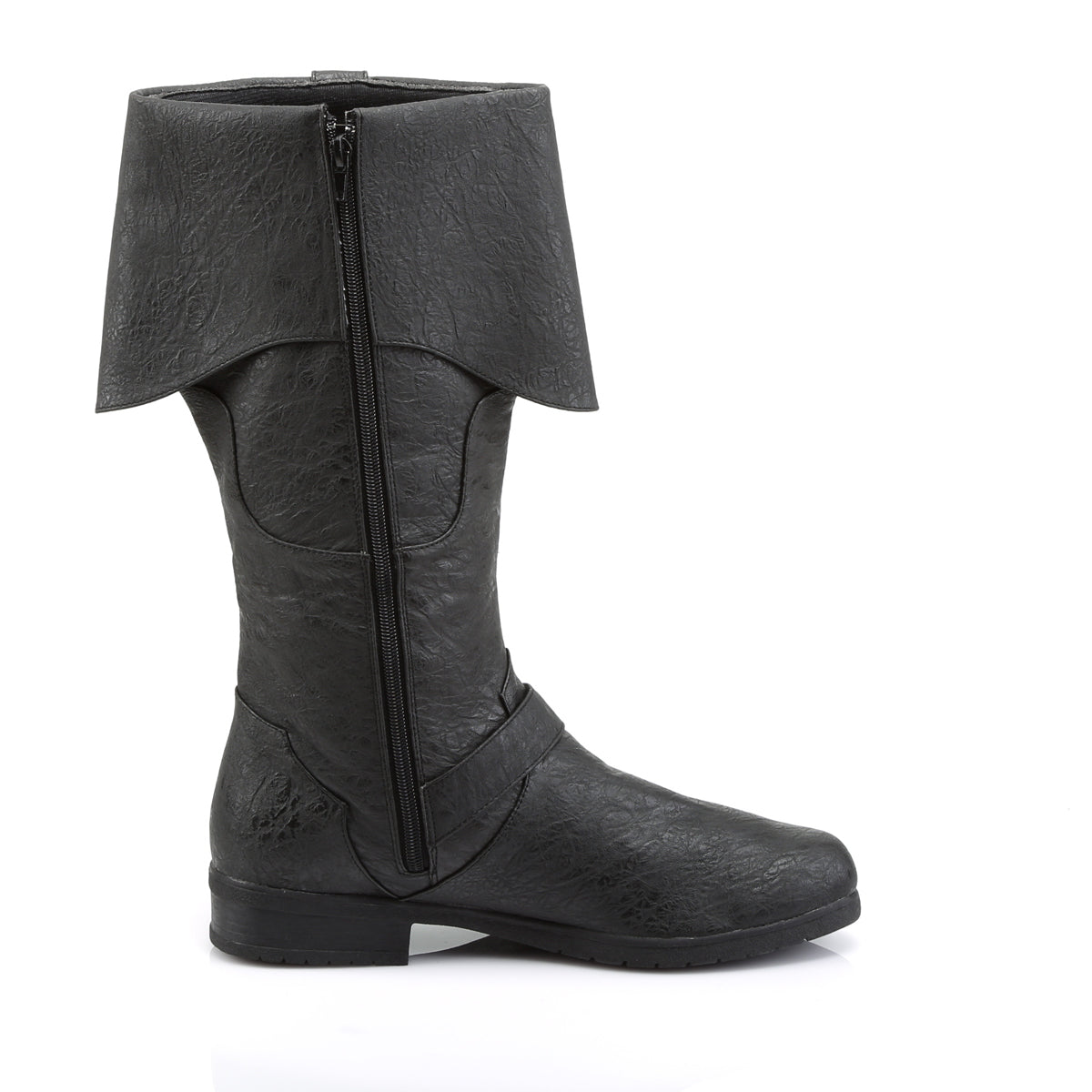 1 1/2" Heel, Cuffed Knee Boot W/ Octopus Buckles, Side Zip (Funtasma CARR299/BNPU)