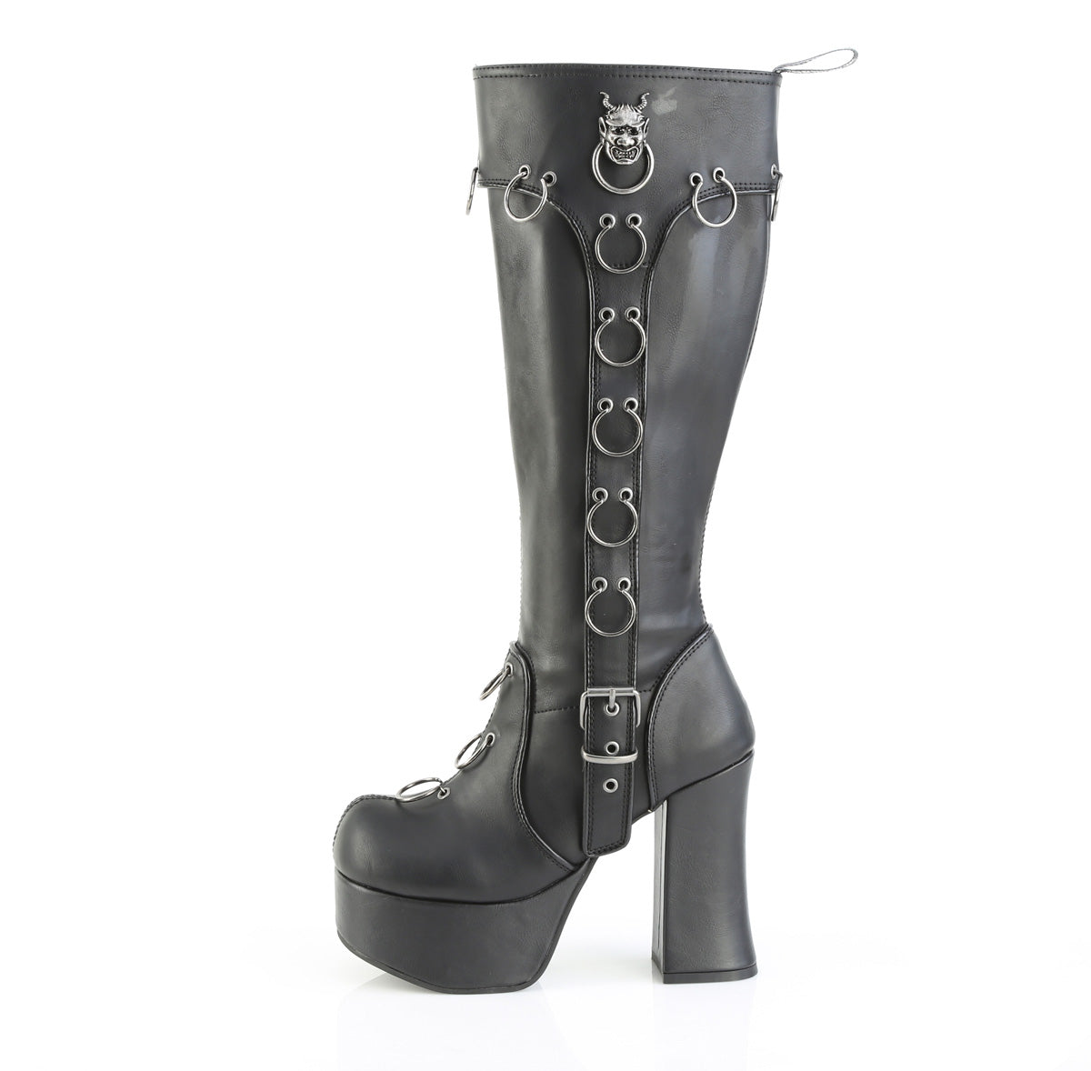 4 1/2" Heel, 2" PF Knee High Boot, Inside Zip (Demonia CHA211/BVL)