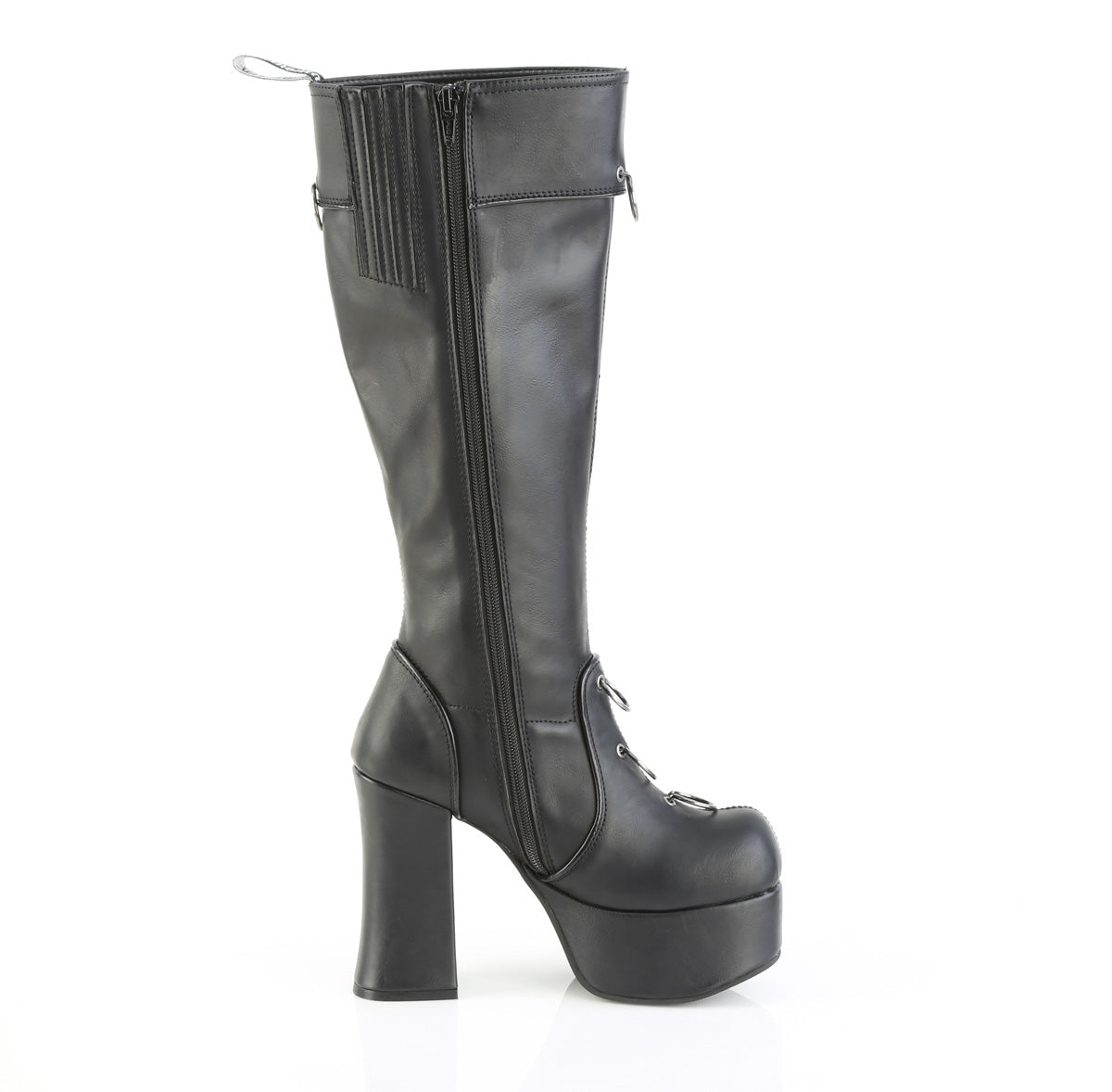 4 1/2" Heel, 2" PF Knee High Boot, Inside Zip (Demonia CHA211/BVL)