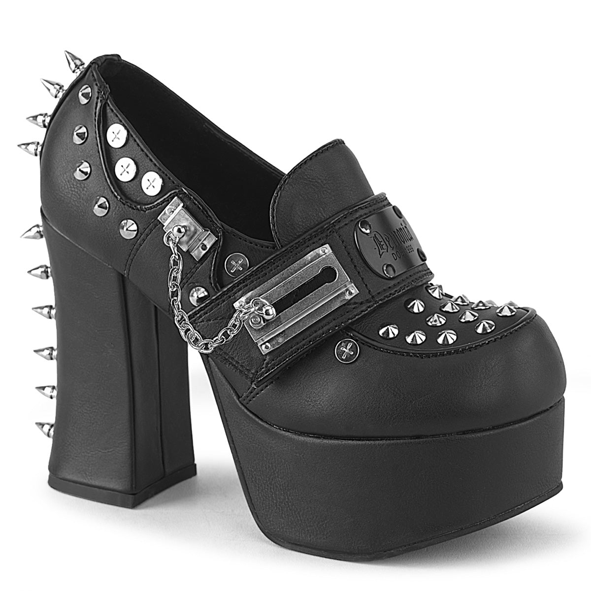 4 1/2" Heel, 2" PF Lace-Up Loafer (Demonia CHA32/BVL)