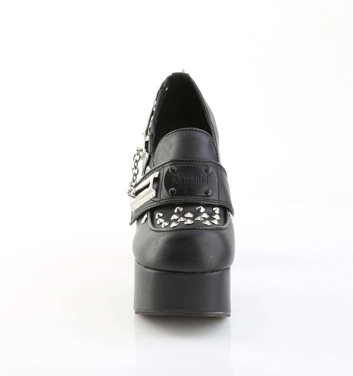 4 1/2" Heel, 2" PF Lace-Up Loafer (Demonia CHA32/BVL)