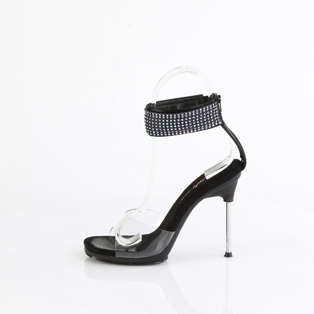 4 1/2" Heel, 1/4" PF Ankle Strap Sandal w/RS, Back Zip (Fabulicious CHIC42/C-BPU-RS/B)