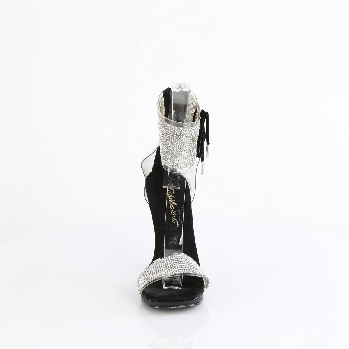 4 1/2" Heel, 1/4" PF Ankle Cuff Sandal w/RS, Back Zip (Fabulicious CHIC47/C-B/B)