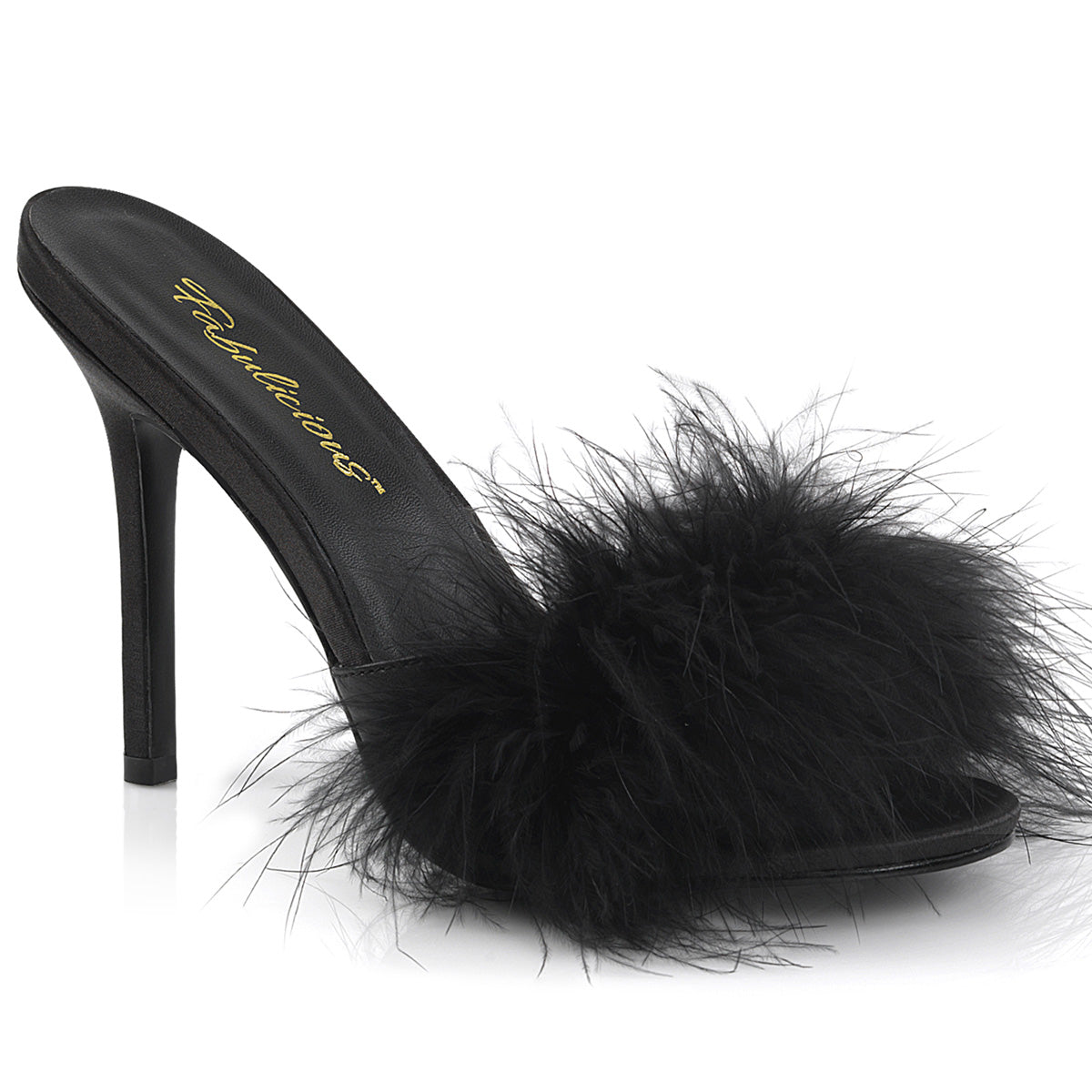 4" Heel Marabou Fur Slipper (Fabulicious CLAS01F/BPPU-F)
