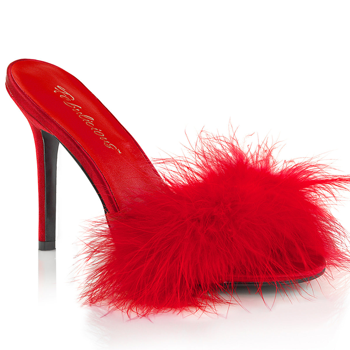 4" Heel Marabou Fur Slipper (Fabulicious CLAS01F/BPPU-F)