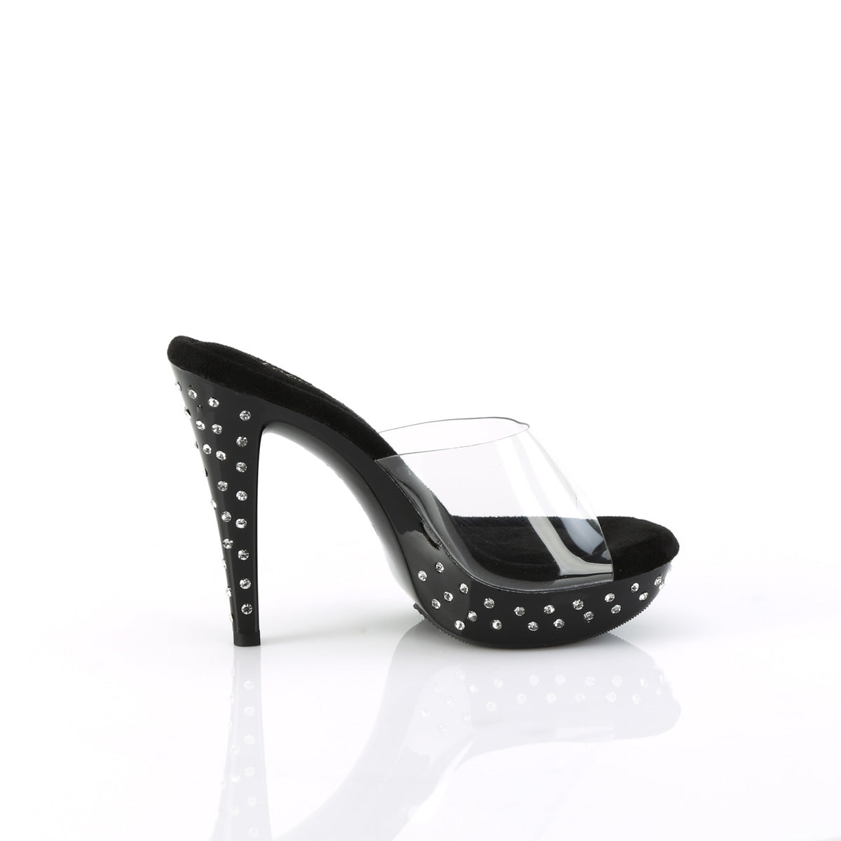 5" Heel, 1" Rhinestone Studded PF Slide (Fabulicious CTAIL501SDT/C/B)