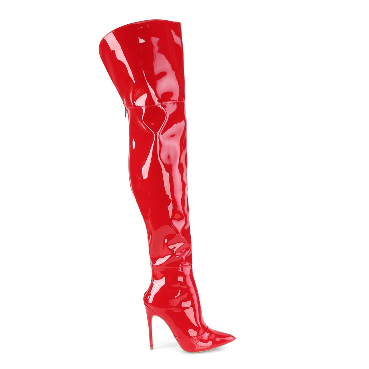 5" Stretch Thigh High Boot, Back Zip (Pleaser COURTLY3012/B)