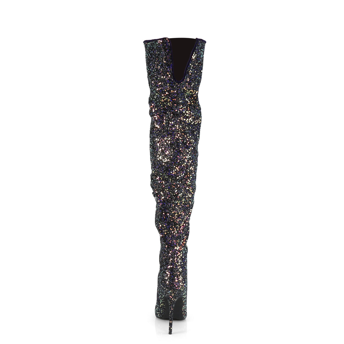 5" Glitter Thigh High Boot, 1/3 Side Zip (Pleaser COURTLY3015/BG)