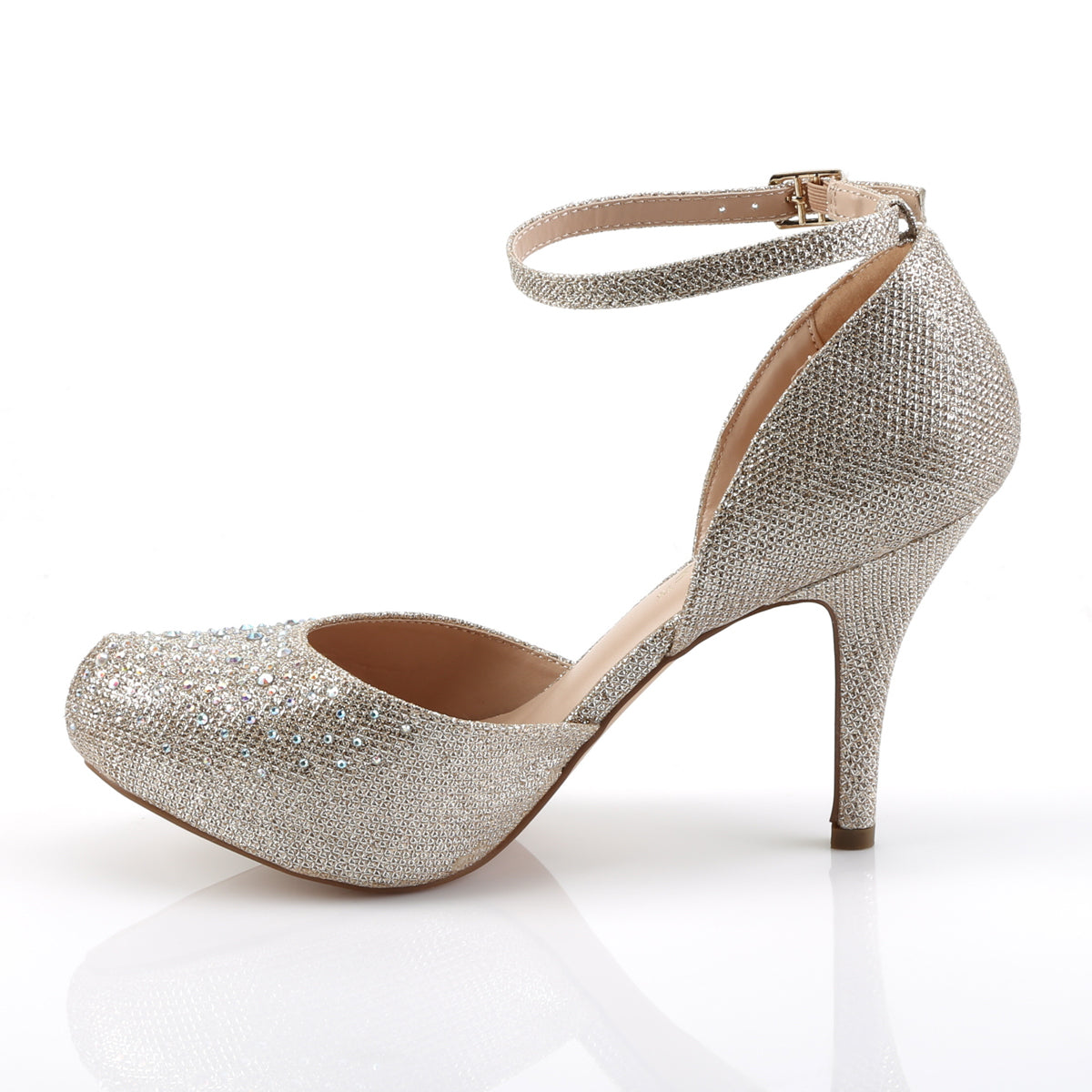 *3 1/2" Heel, 1/2" Hidden PF, Ankle Strap d'Orsay Pump (Fabulicious COVET03/NUGFA)