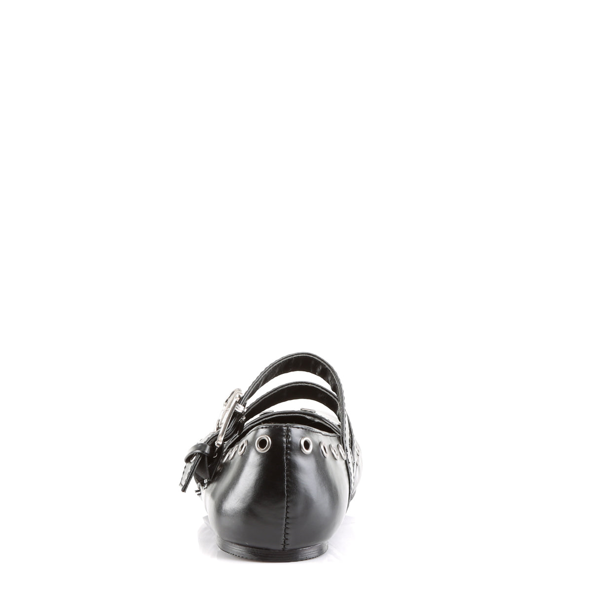 Ballet Flat Double Strap MJ W/ Skull Buckle Eyelet Detailing (Demonia DAI03/B/PU)