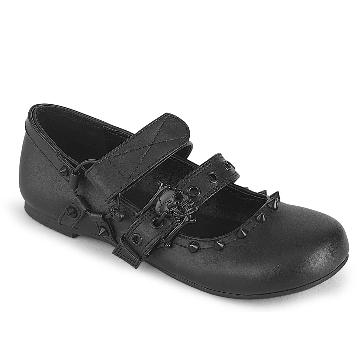 Ballet Flat Double Strap Mary Jane (Demonia DAI08/BVL)