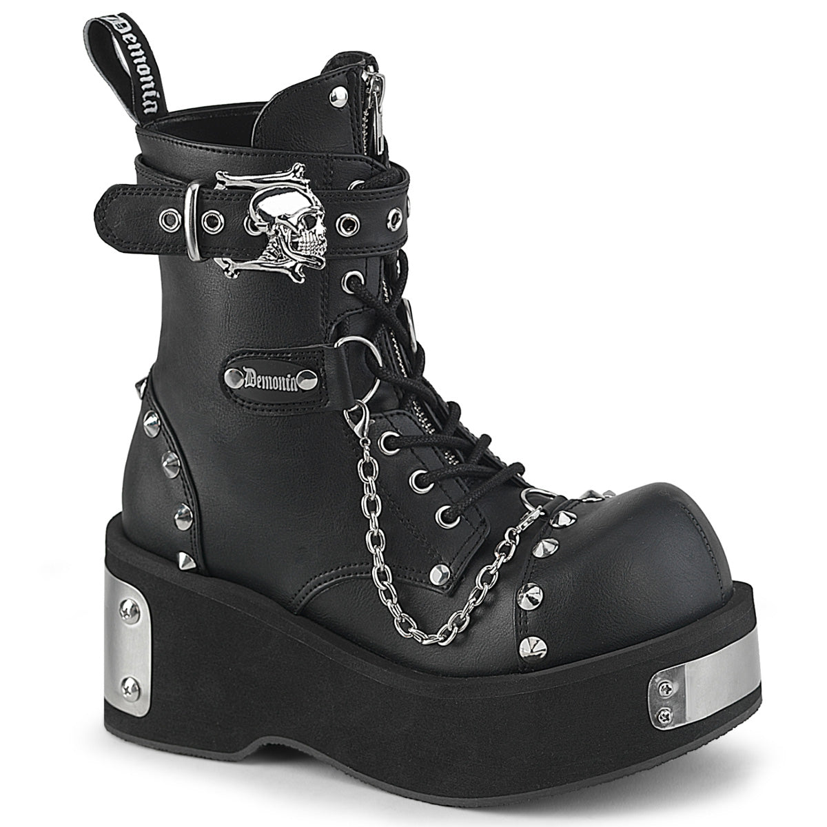 3 1/4" PF Lace-Up Ankle Boot (Demonia DANK57/BVL)