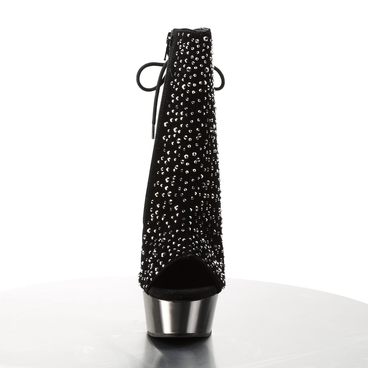 *6" Heel, 1 3/4" PF Open Toe/ Back Ankle Boot (Pleaser DEL1018RS/BVEL/PWCH)