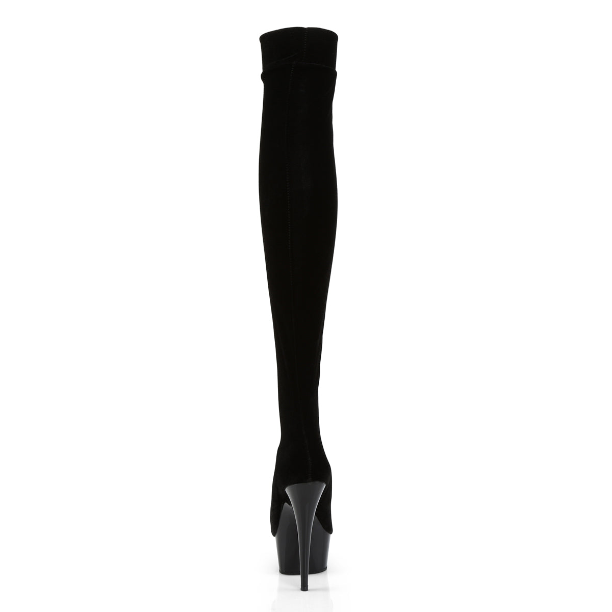 6" Heel, 1 3/4" PF Thigh High Velvet Boot (Pleaser DEL3002/B/VEL)