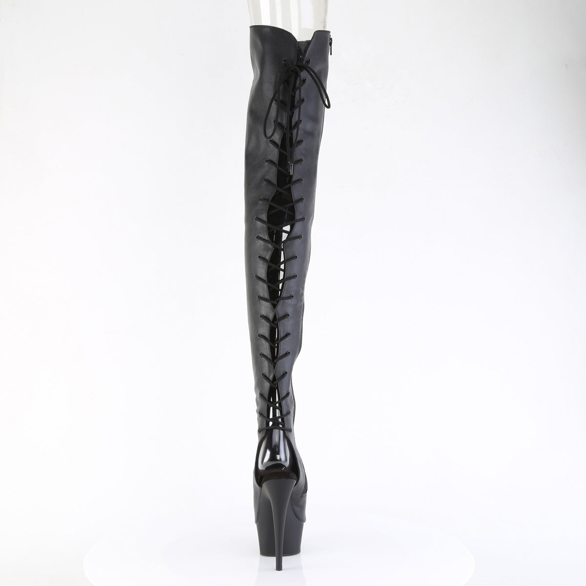 *6" Heel, 1 3/4" PF Back Lace Crotch Boot, Side Zip (Pleaser DEL4019/BPU/M)