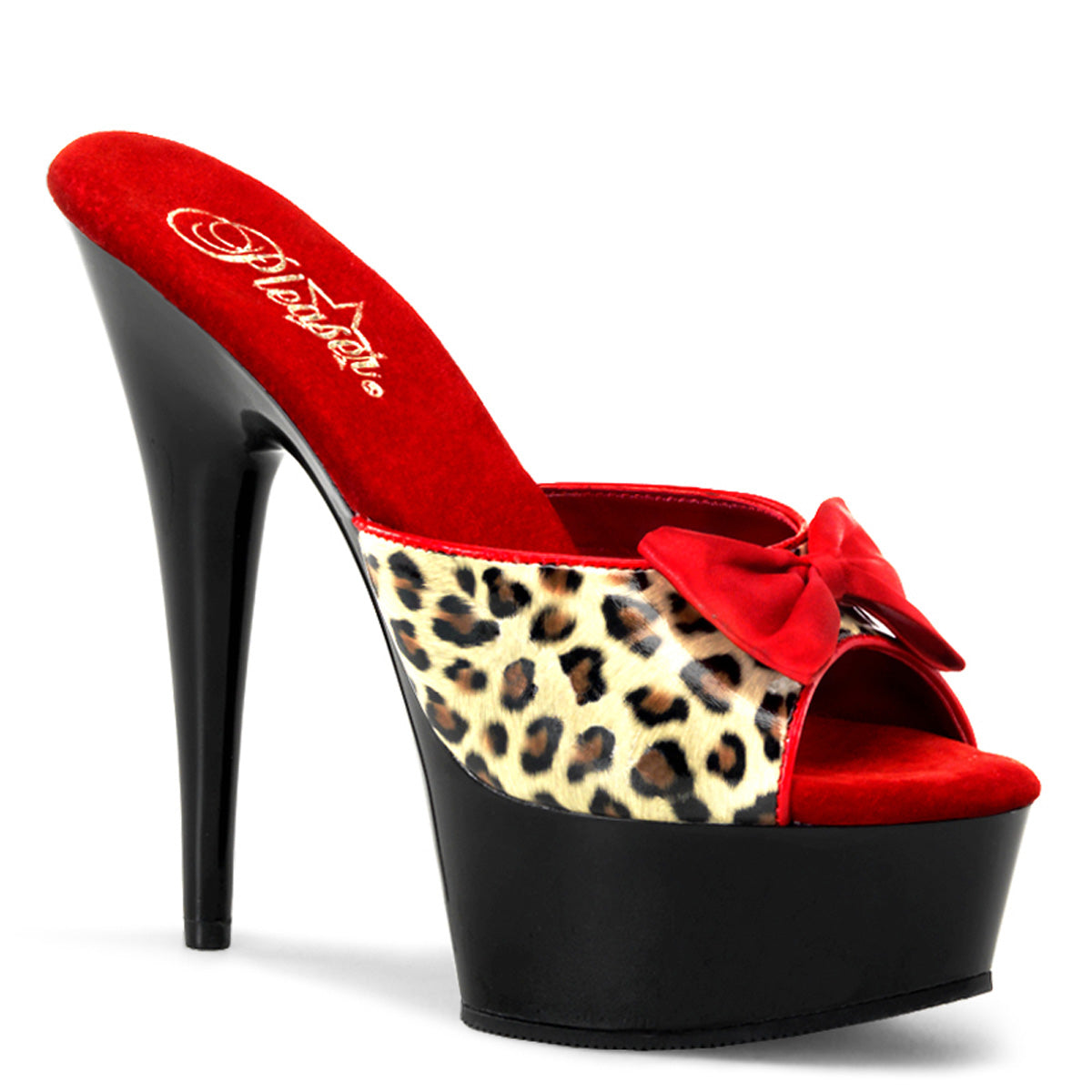 6" Heel, 1 3/4" PF Two Tone Slide W/ Bow (Pleaser DEL601-6/TLPPU/B)