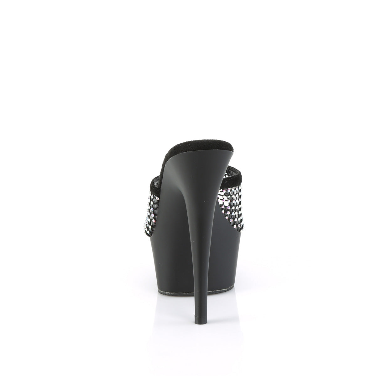 6" Heel, 1 3/4" PF Rhinestone Mesh Slide (Pleaser DEL601-6RM/BFS-RS/M)
