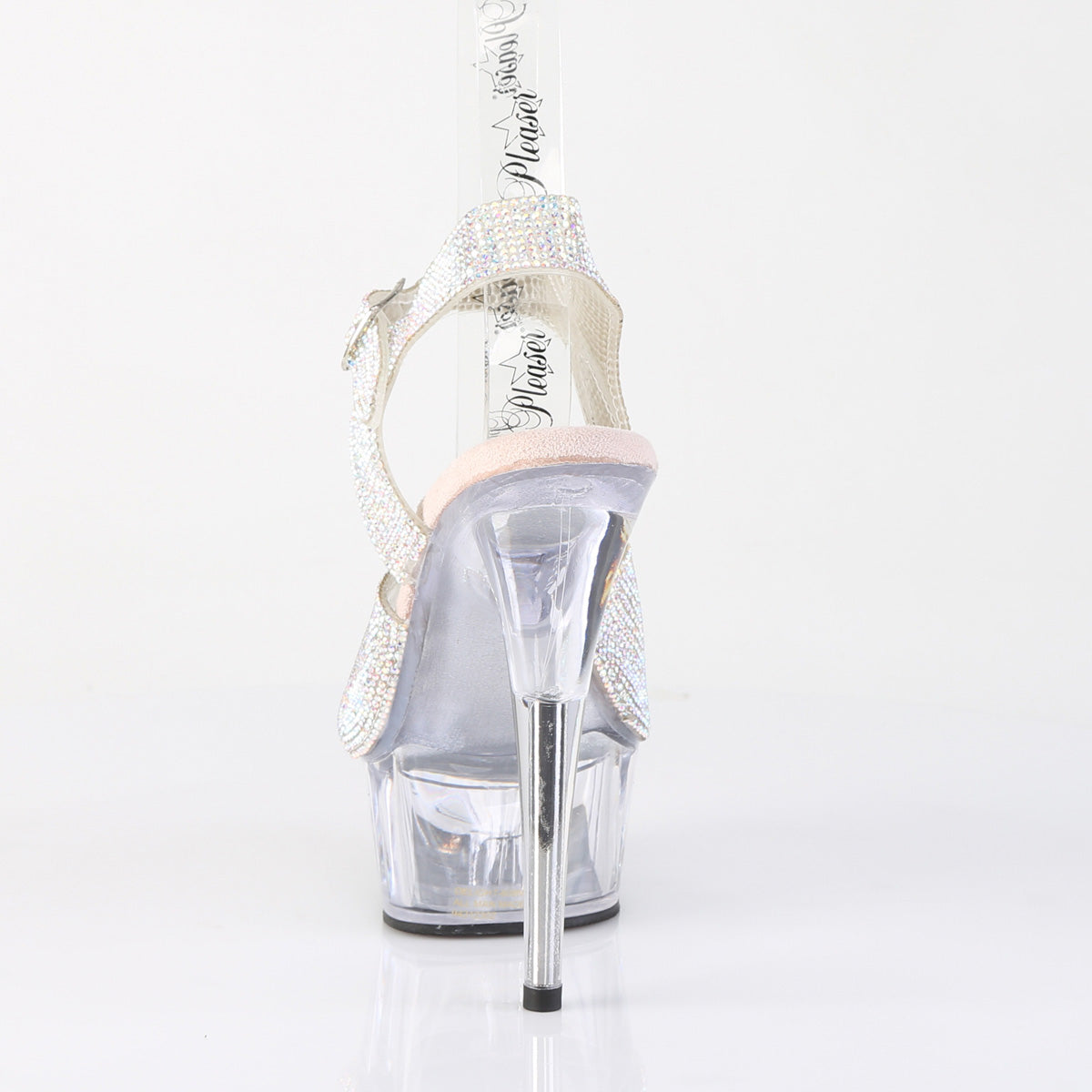 6" Heel, 1 3/4" PF RS Embellished Ankle Strap Sandal (Pleaser DEL608N-RS/SRS-TPU/C)