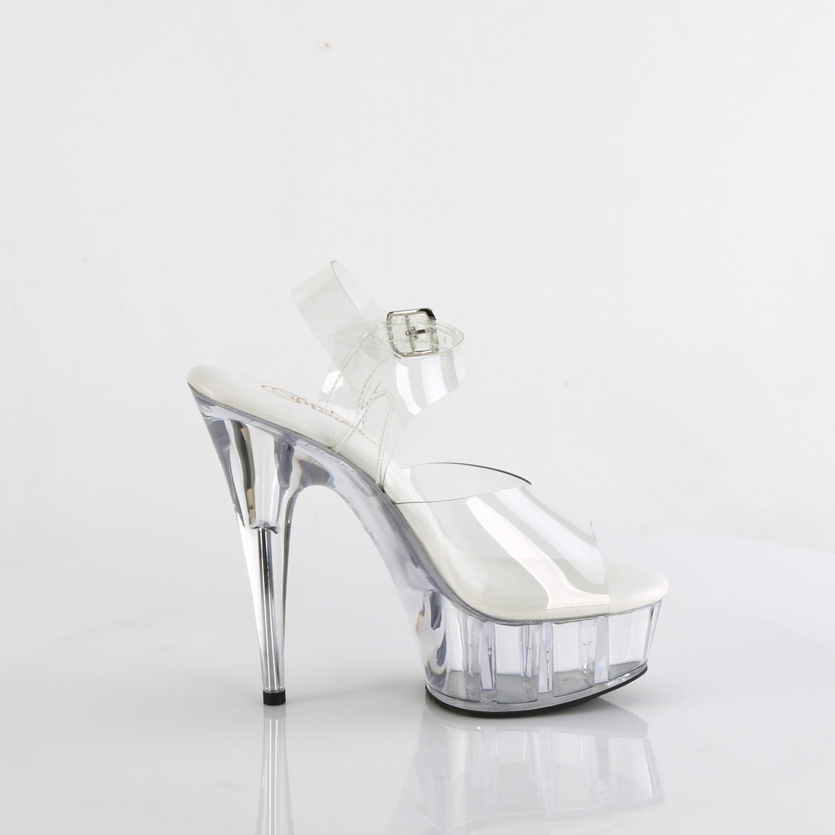 6" Heel, 1 3/4" PF Smooth Insole Ankle Strap Sandal (Pleaser DEL608VL/C/M)