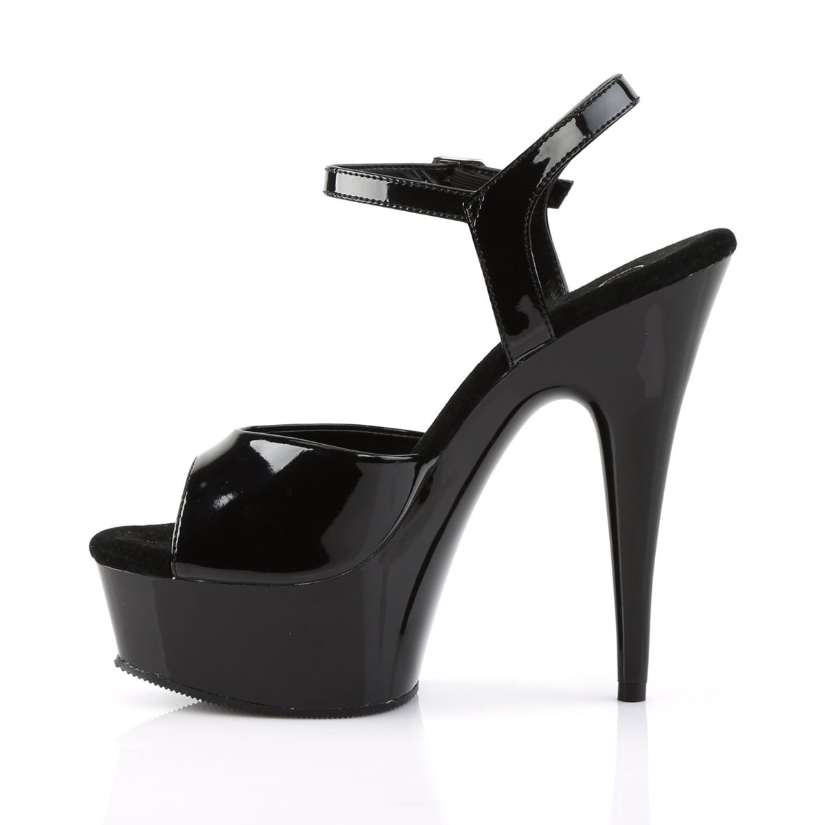 6" Heel, 1 3/4" PF Ankle Strap Sandal (Pleaser DEL609/B/M)