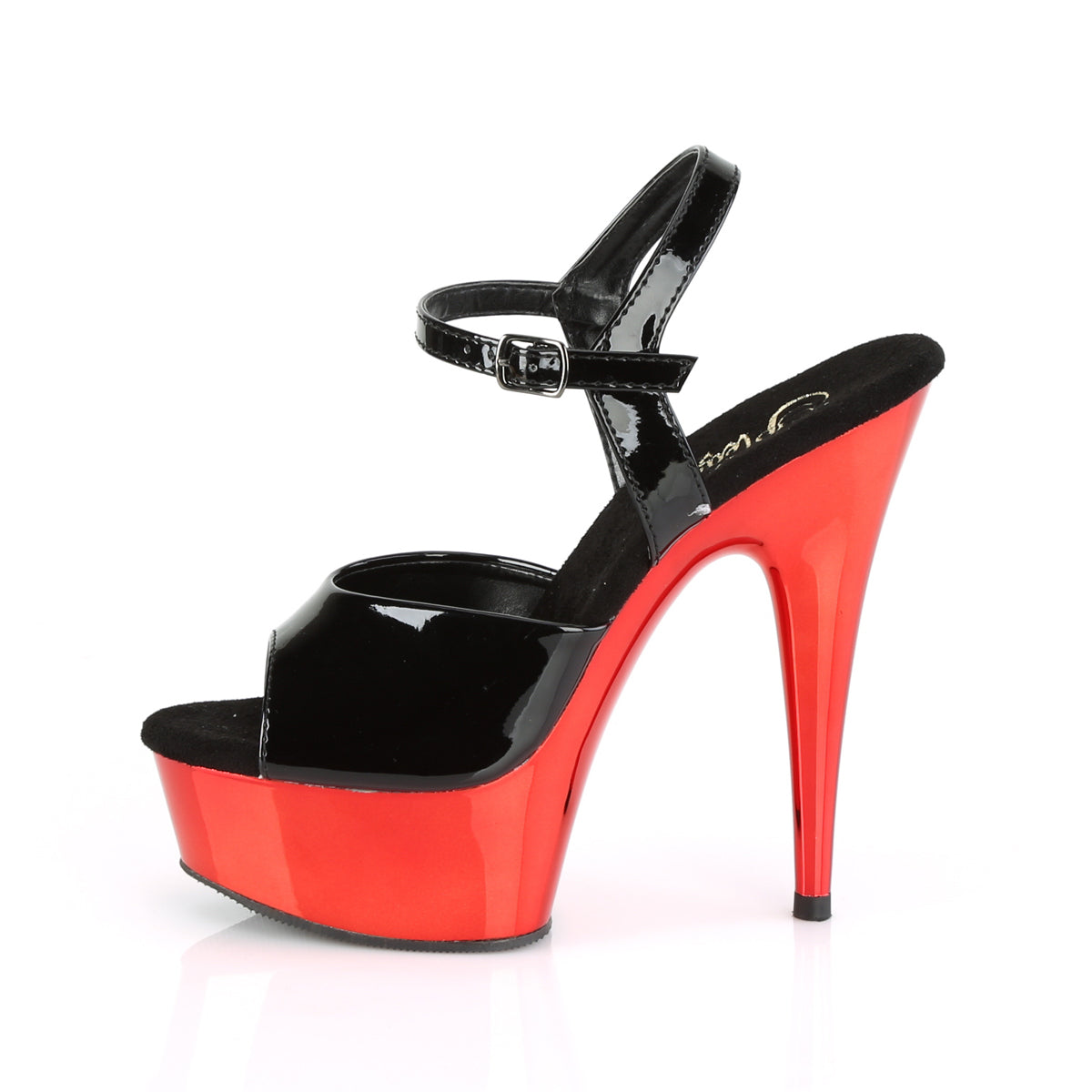 6" Heel, 1 3/4" PF Ankle Strap Sandal (Pleaser DEL609/B/M)