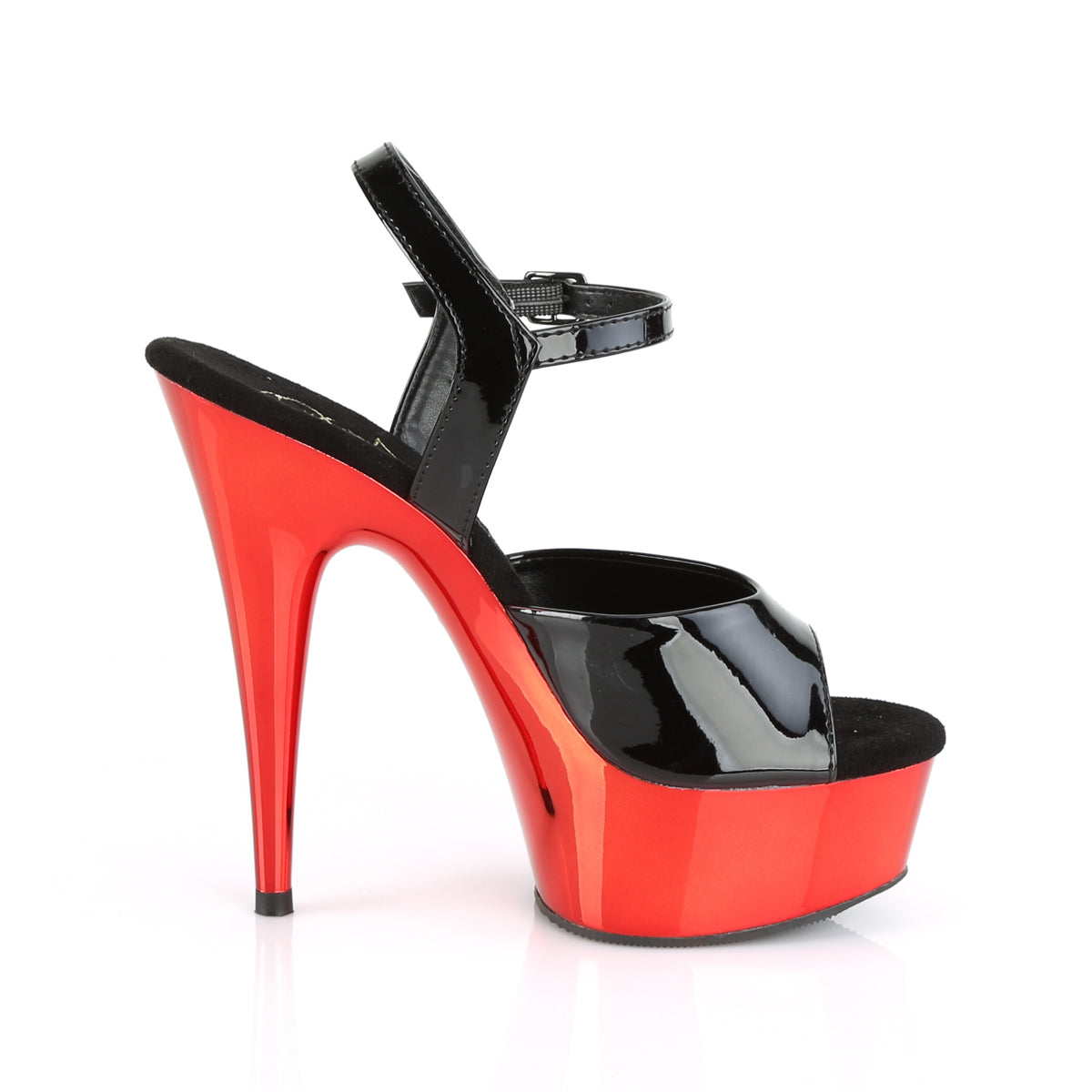 6" Heel, 1 3/4" PF Ankle Strap Sandal (Pleaser DEL609/B/M)