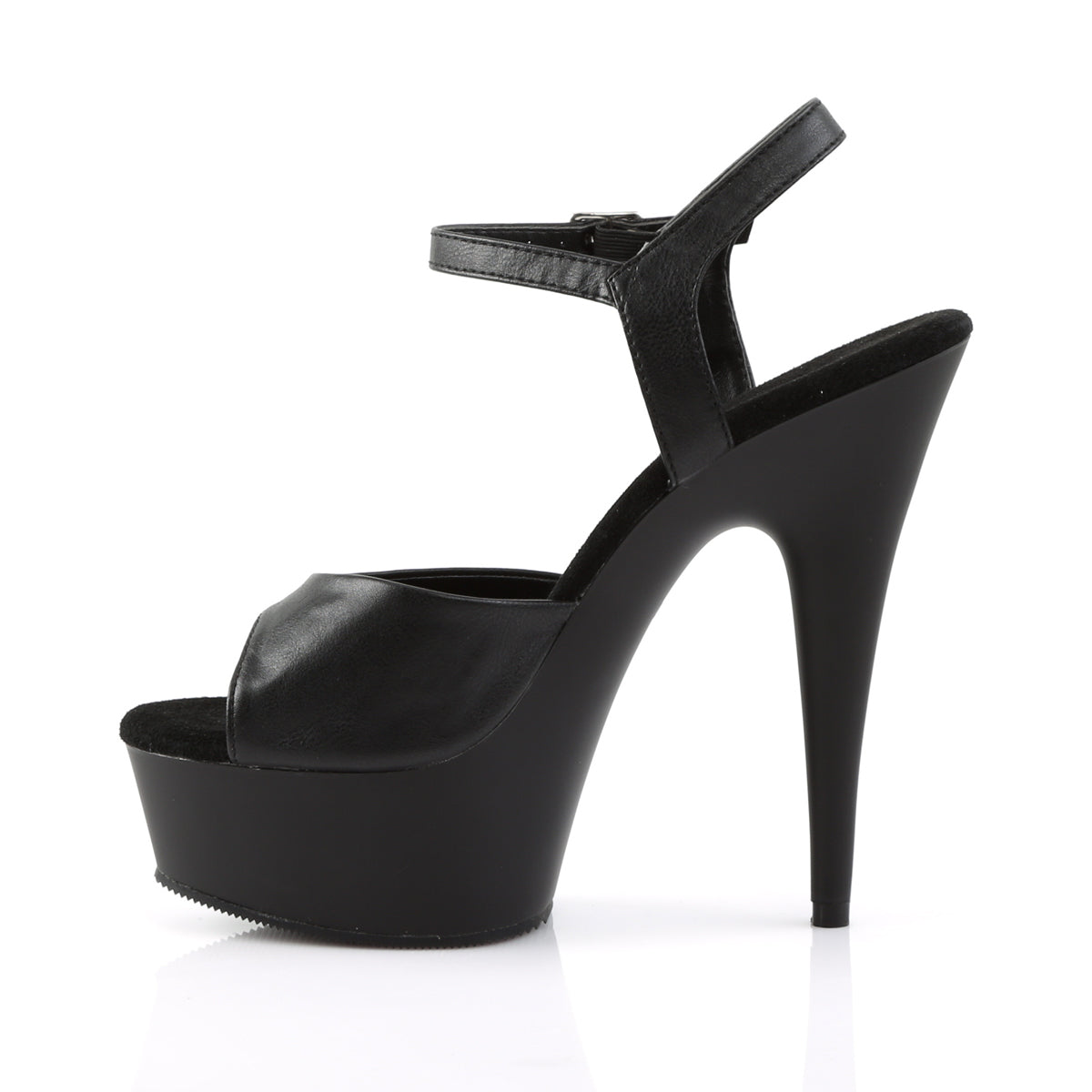 6" Heel, 1 3/4" PF Ankle Strap Sandal (Pleaser DEL609/B/M)