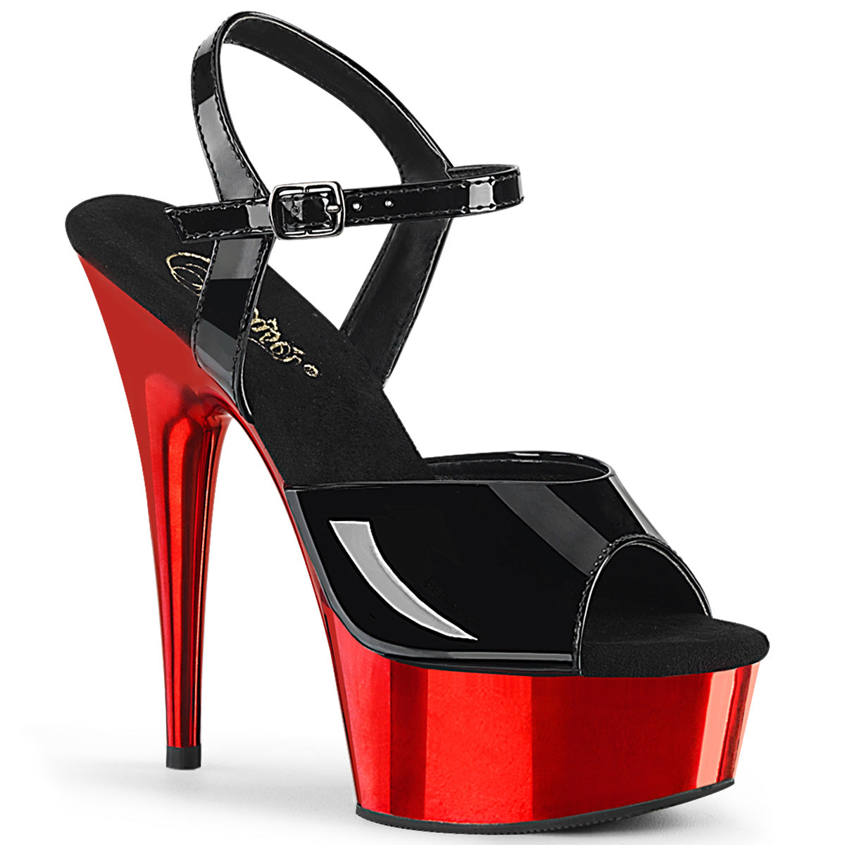 6" Heel, 1 3/4" PF Ankle Strap Sandal (Pleaser DEL609/B/M)