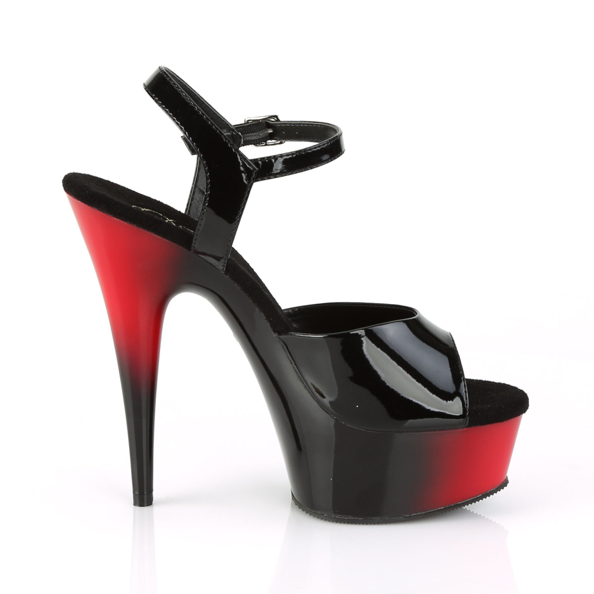 6" Heel, 1 3/4" PF Two Tone Ankle Strap Sandal (Pleaser DEL609BR/B/R-B)