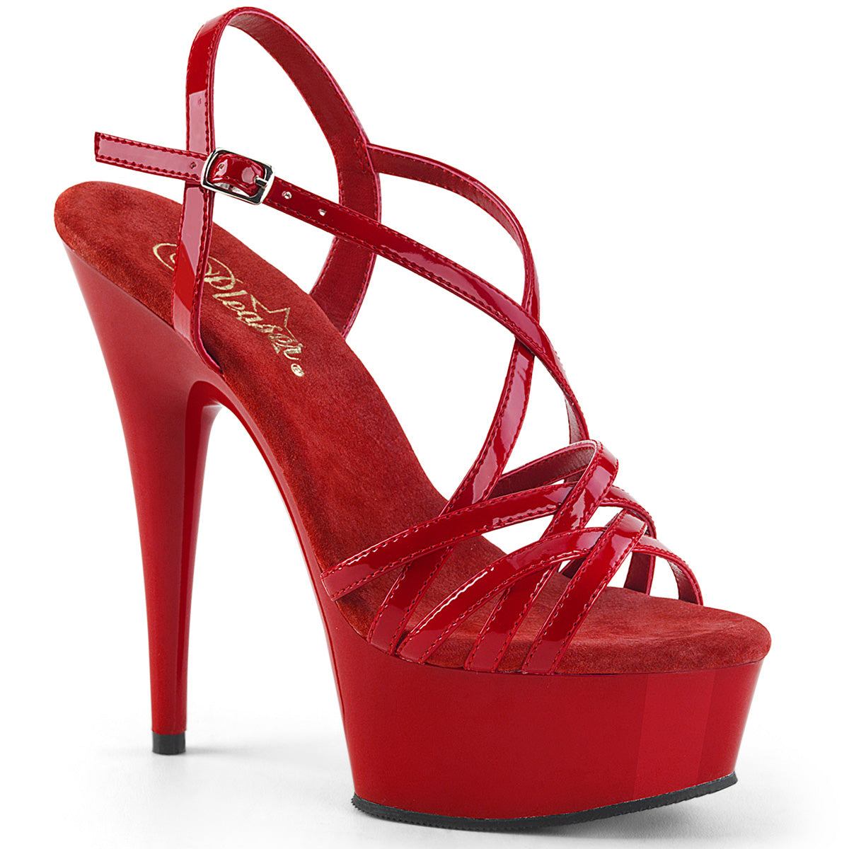 6" Heel, 1 3/4" PF Criss-Cross Strap Sandal (Pleaser DEL613/B/M)