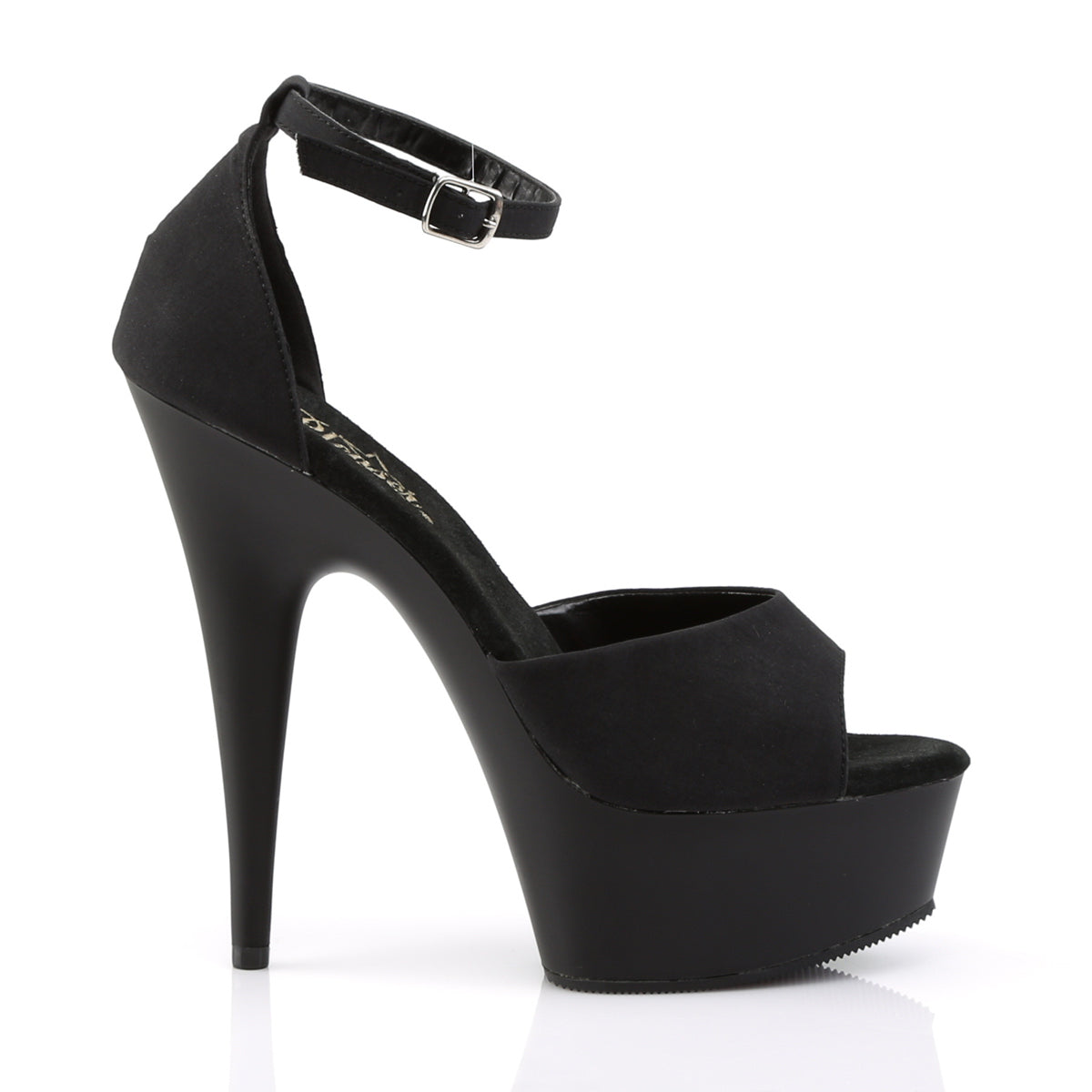 *6" Heel, 1 3/4" PF Close Back Ankle Strap D' Orsay Sandal (Pleaser DEL618PS/BPS/M)