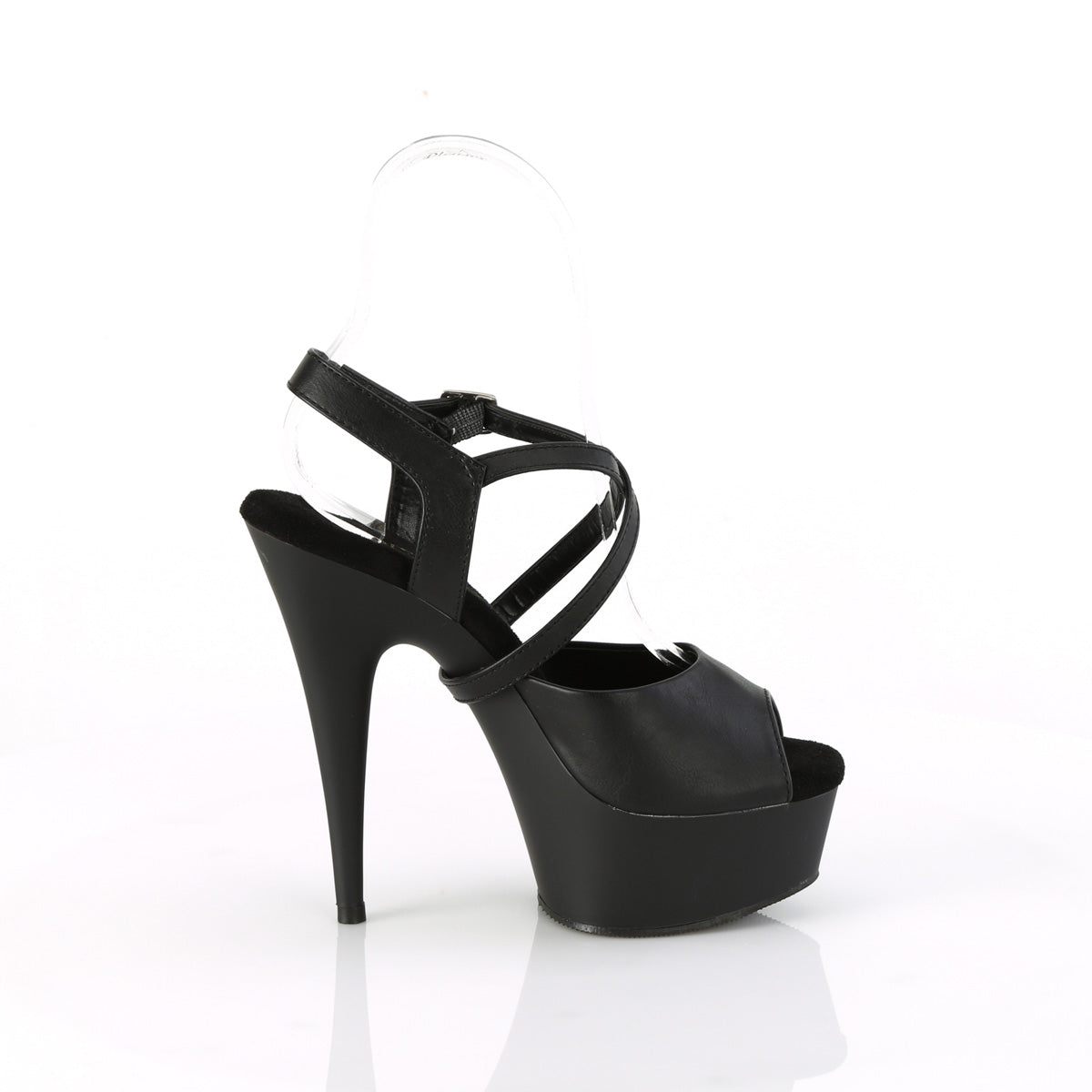 *6" Heel, 1 3/4" PF Criss Cross Ankle Strap Sandal (Pleaser DEL624-1/BPU/M)