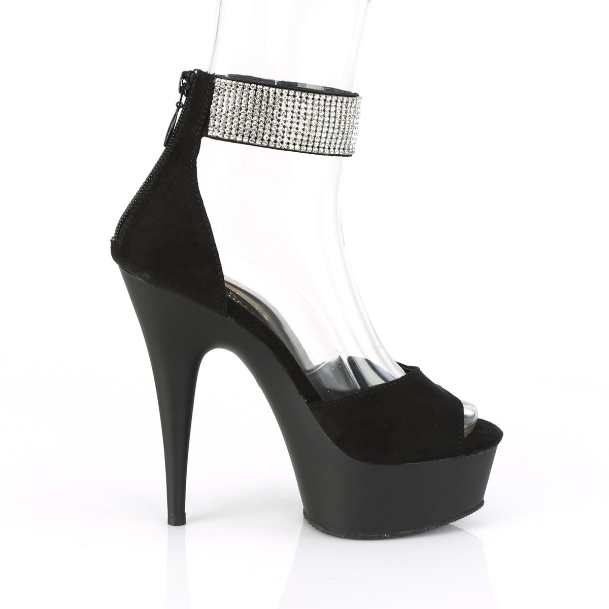 6" Heel, 1 3/4" PF d'Orsay Sandal w/ RS, Back Zip (Pleaser DEL625/BFS/M)