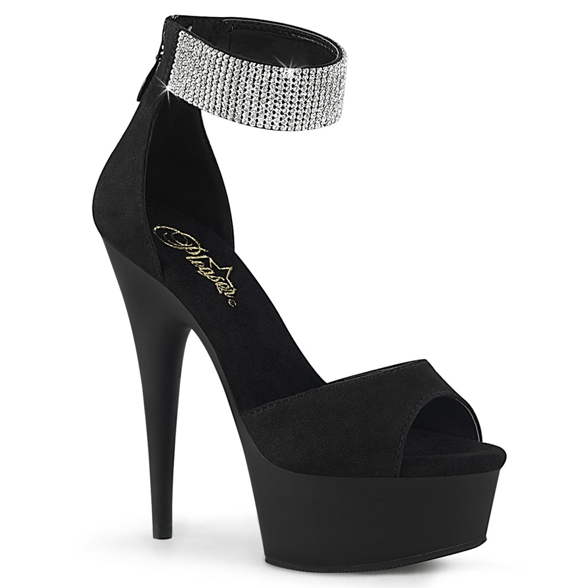 6" Heel, 1 3/4" PF d'Orsay Sandal w/ RS, Back Zip (Pleaser DEL625/BFS/M)