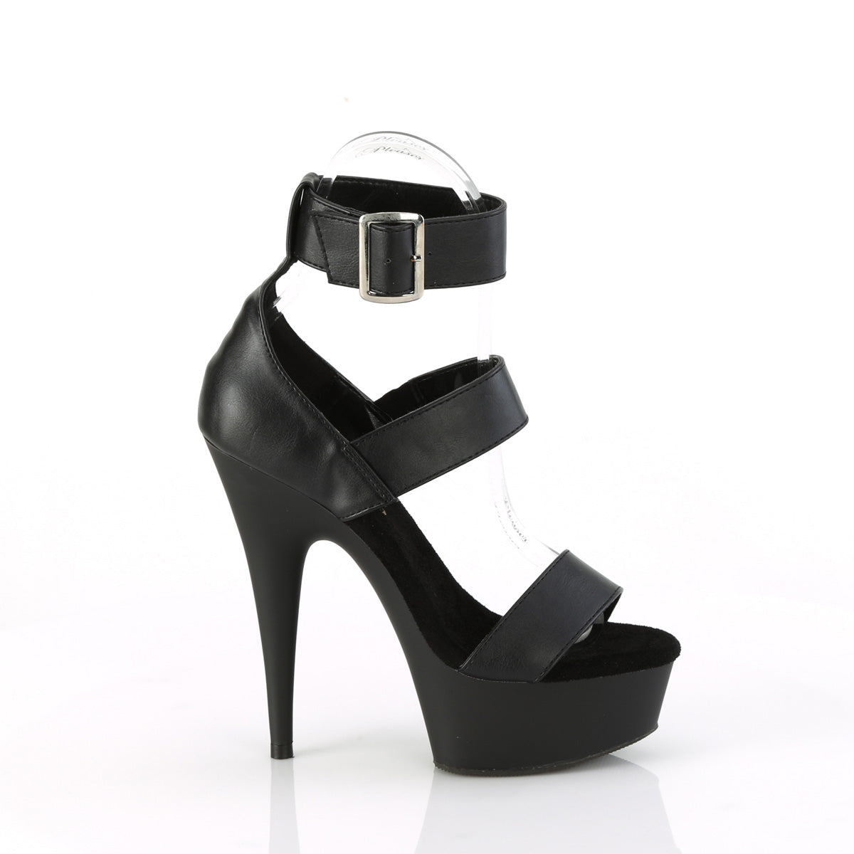 *6" Heel,1 3/4" PF Close Back Triple Band Ankle Strap Sandal (Pleaser DEL629/BPU/M)