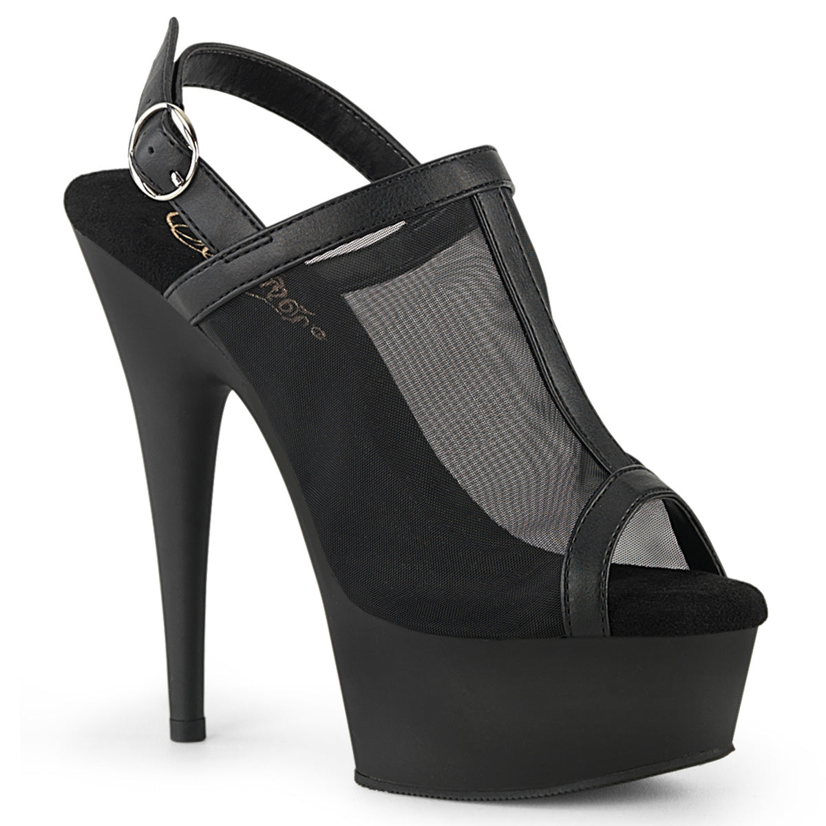 *6" Heel, 1 3/4" PF Mesh Sling Back Sandal (Pleaser DEL636/BPU/M)