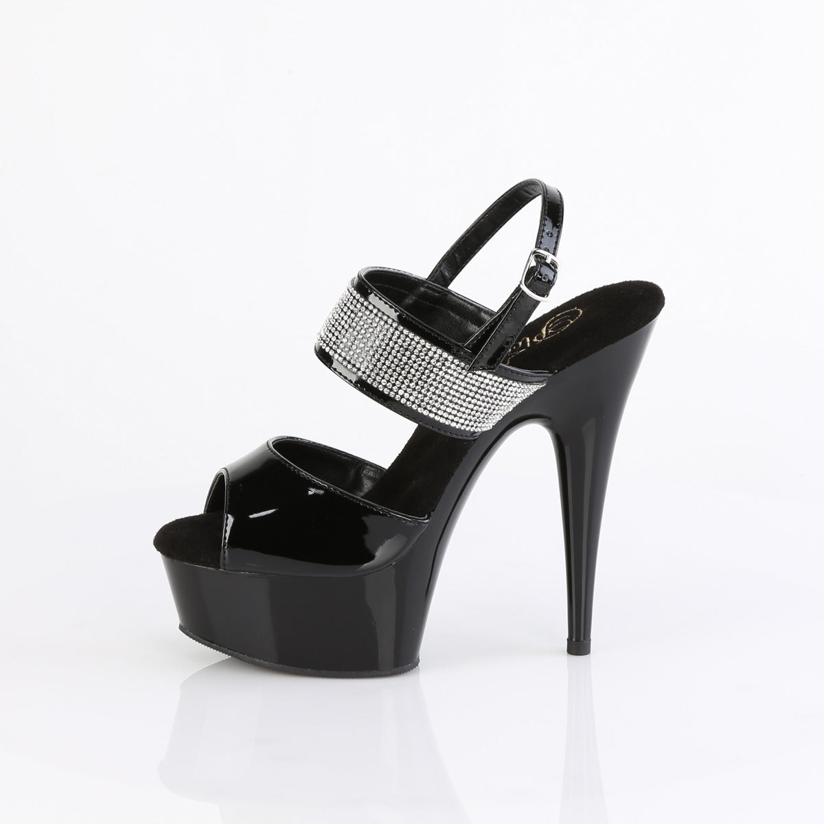 6" Heel, 1 3/4" PF Sling Back Ankle Strap Sandal (Pleaser DEL639/B/M)