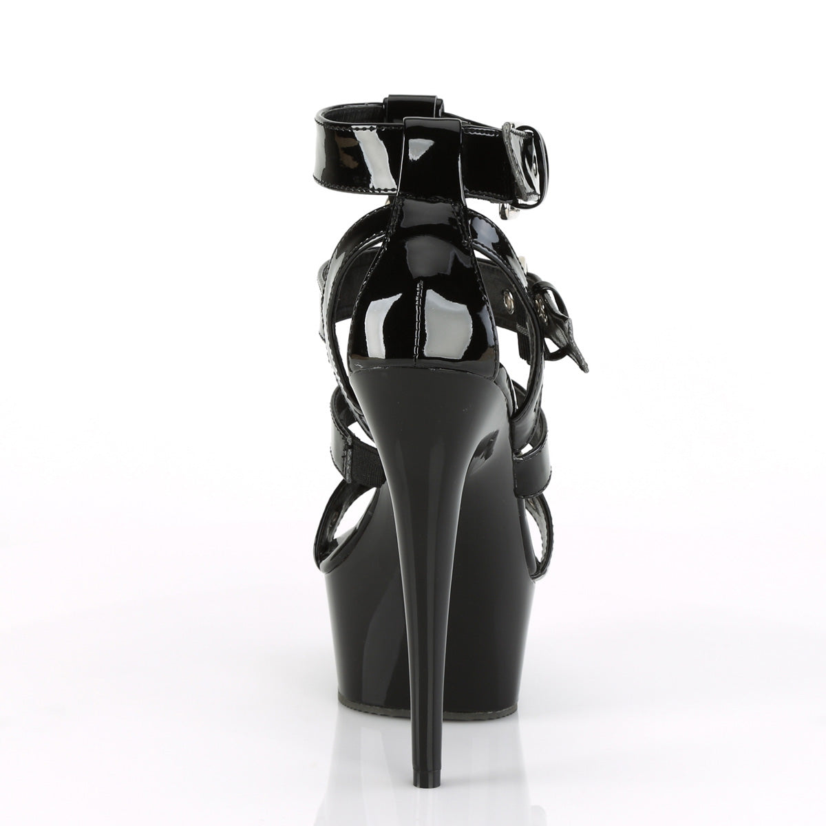 6" Heel, 1 3/4" PF Strappy T-Strap Close Back Sandal (Pleaser DEL658/B/M)