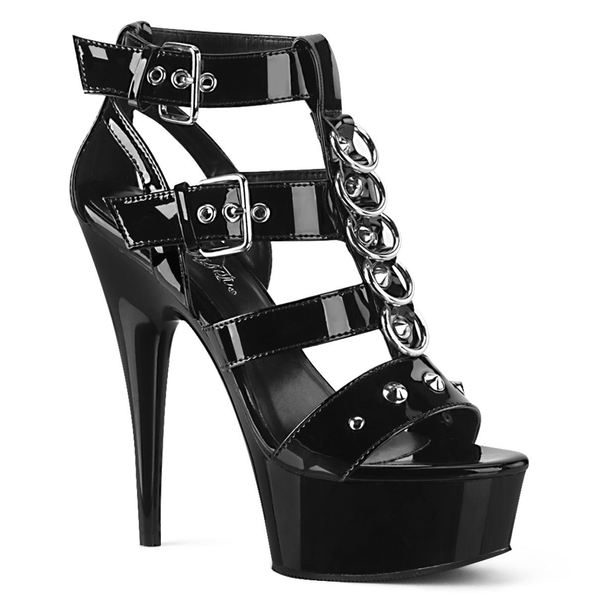 6" Heel, 1 3/4" PF Strappy T-Strap Close Back Sandal (Pleaser DEL658/B/M)