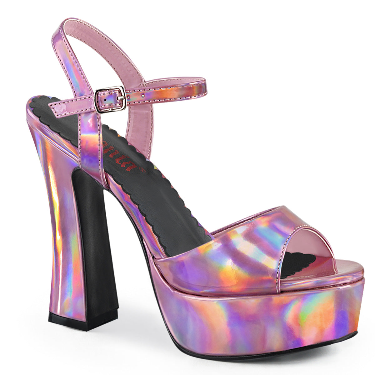 5" Chunky Heel Ankle Strap PF Sandal (Demonia DOL09/B)