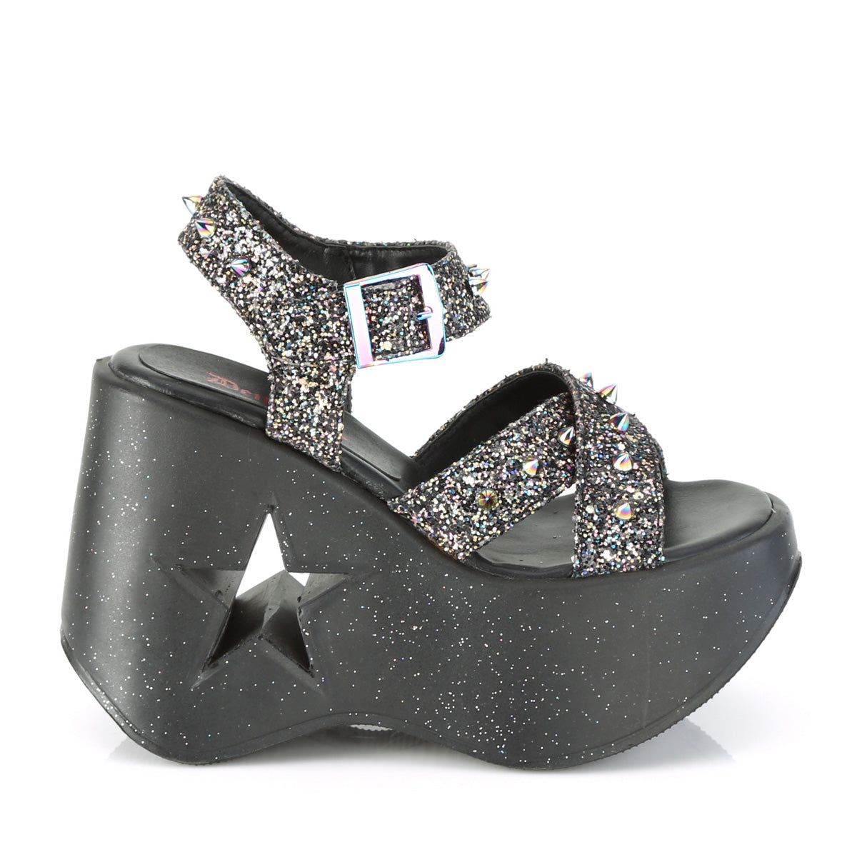 *5" Star Cutout Platform Wedge Ankle Strap Sandal (Demonia DYN02/BMCG)