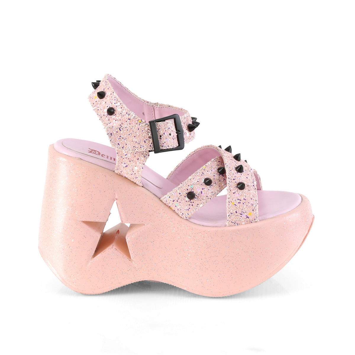*5" Star Cutout Platform Wedge Ankle Strap Sandal (Demonia DYN02/BMCG)
