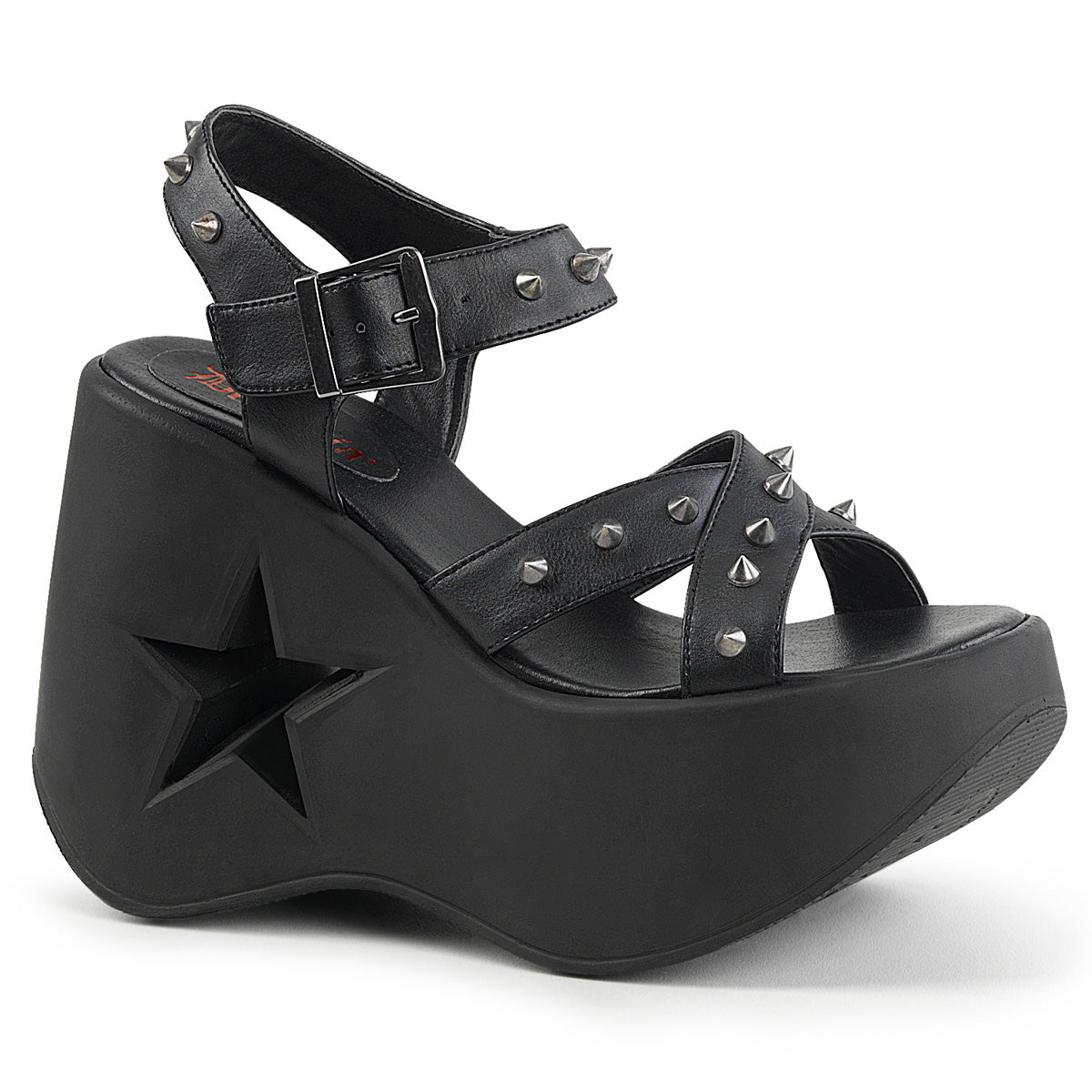 *5" Star Cutout Platform Wedge Ankle Strap Sandal (Demonia DYN02/BMCG)