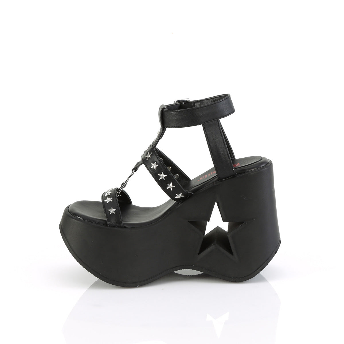 5" Star Cutout PF Wedge Wrap Around Ankle Strap Sandal (Demonia DYN12/BVL)