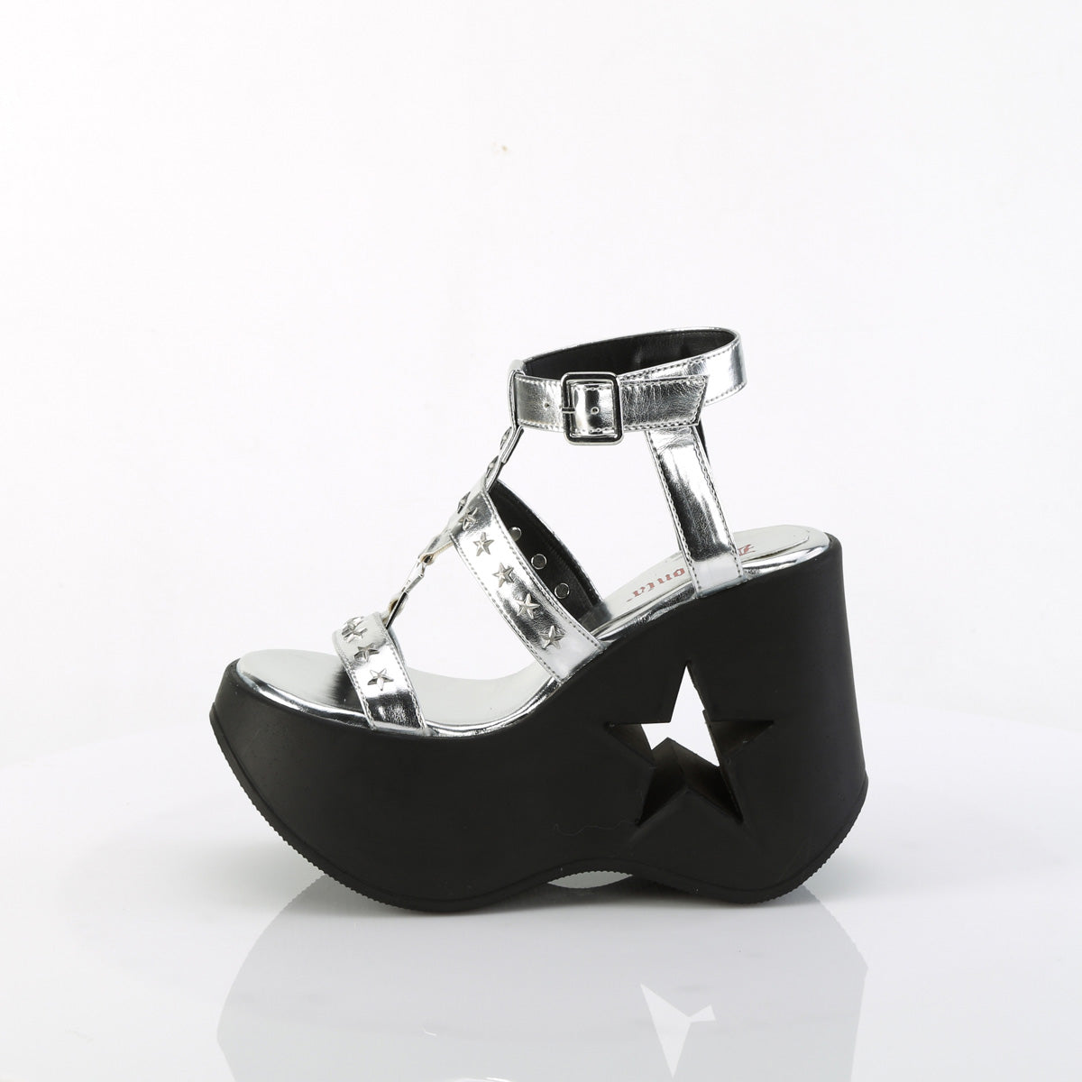5" Star Cutout PF Wedge Wrap Around Ankle Strap Sandal (Demonia DYN12/BVL)